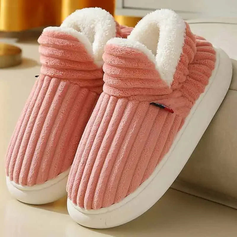 Warm Furry House Slippers Women Men Winter New Fashion Comfort Plush Slippers Home Indoor Outdoor Soft Thick Sole Cotton Shoes