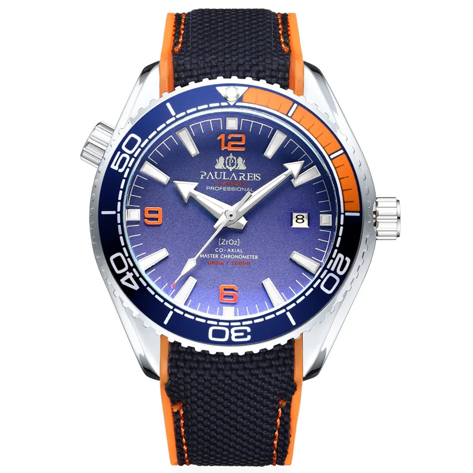 Luxury Automatic Mens Watch High Quality Mechanical Self Wind Movement Rubber Strap Waterproof Luminous Calendar Mens Watches