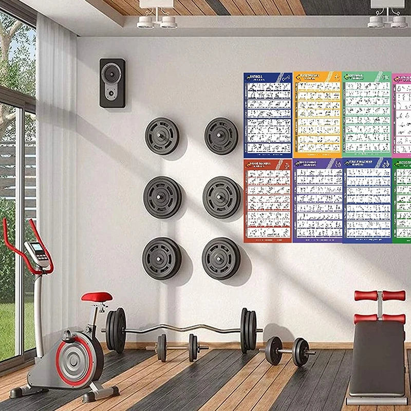 Gym Posters for Home Gym Decor Workout Poster Fitness Training Murals Exercise Equipment Barbells Strength Training Yoga Poster - Sun Studio
