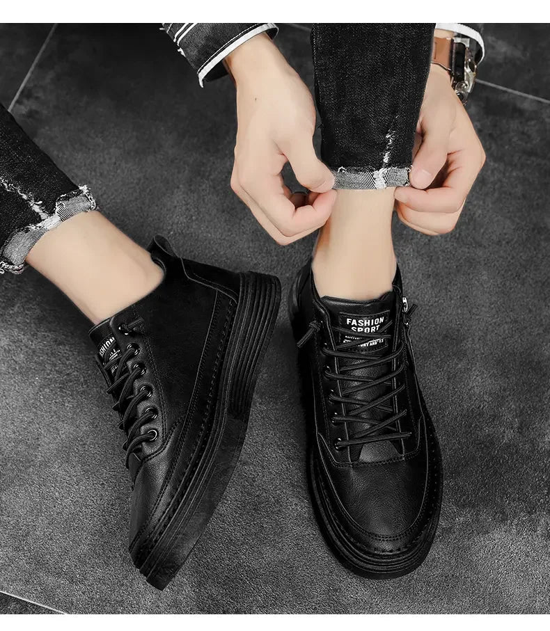 Sports Shoes Men's High-top Casual Shoes Platform Footboard Shoes Spring and Autumn Comfortable Fabrics Luxury Designer Shoes