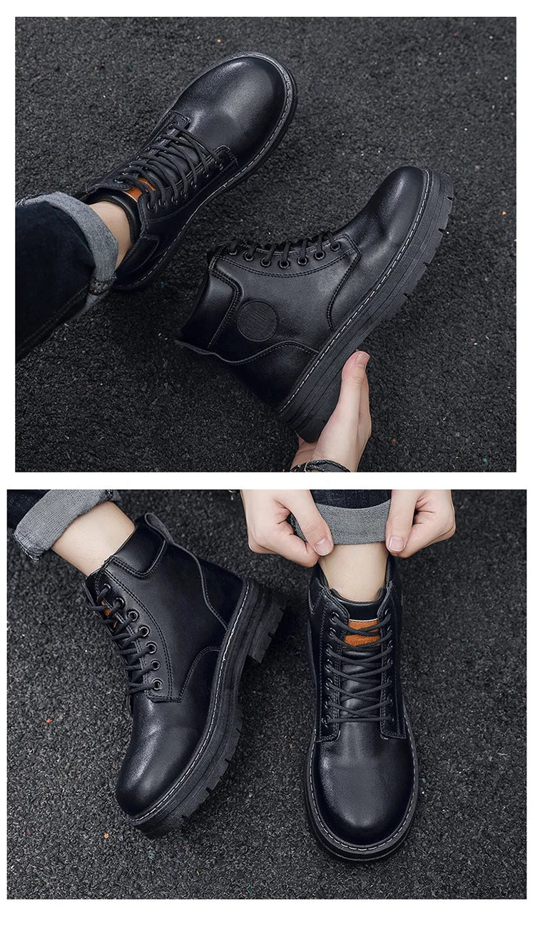 Men's Designer Motorcycle Boots Fashion Comfortable High Top Platform Work Boots Winter Hot Selling Mens Green Hiking Boots 2026 - Sun Studio