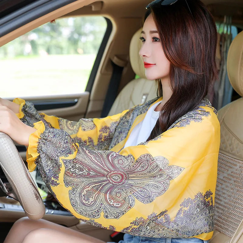 Chiffon Veil Arm Shade Shawl Scarf Women Summer Sun Protection Clothing Long Sleeves Wraps Anti-UV Jacket Swimsuit Cover Up - Sun Studio