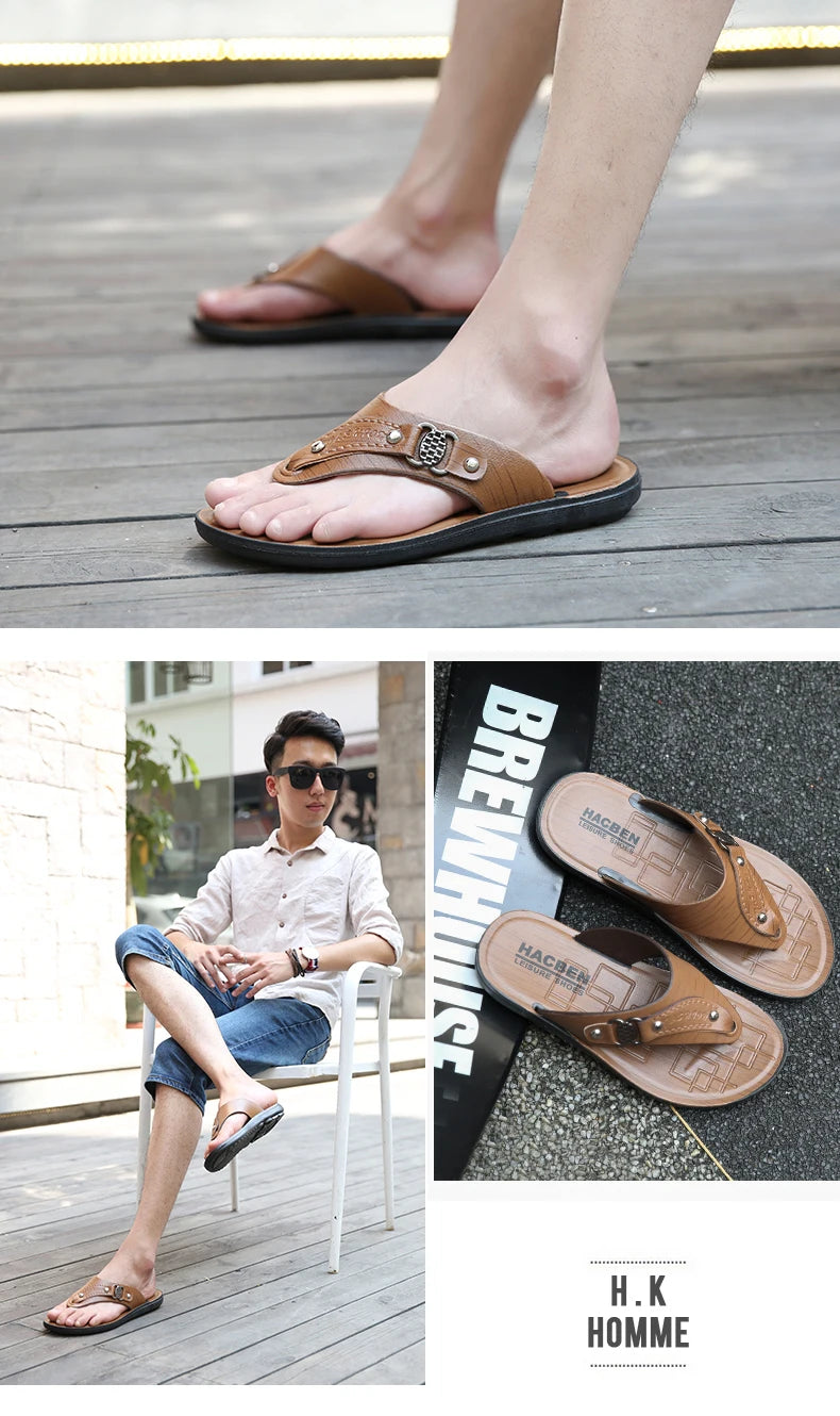 Flip Flops Men Summer Slippers For Men Comfortable Outdoor Beach Shoes Male - Sun Studio