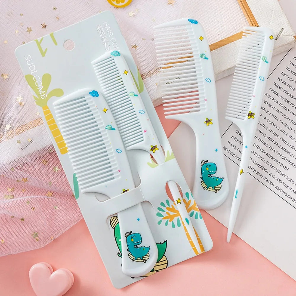 2pcs Kids Hair Combs Set Cartoon Animals Children Hairdressing Comb with Pointed Tail Girls Portable Anti-Static Plastic Comb - Sun Studio