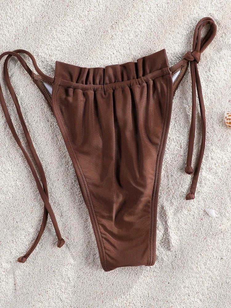 ZRTAK Two Piece Suit Women Swimsuit High Waist Bikinis 2025 Bathing Suit Sexy Bikini Sets Swimwear Mujer Beachwear Solid Biquini - Sun Studio