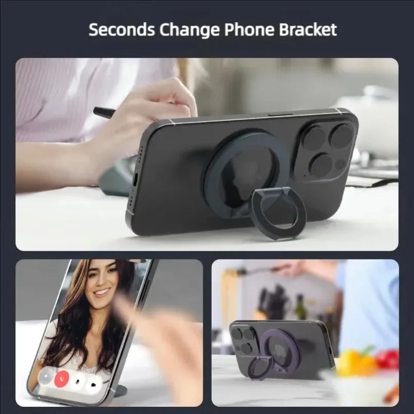 For MagSafe Double Sided Magnetic Phone Ring Holder Portable Folding Cellphones Stand Phone Accessories Support Bracket Grip Tok - Sun Studio