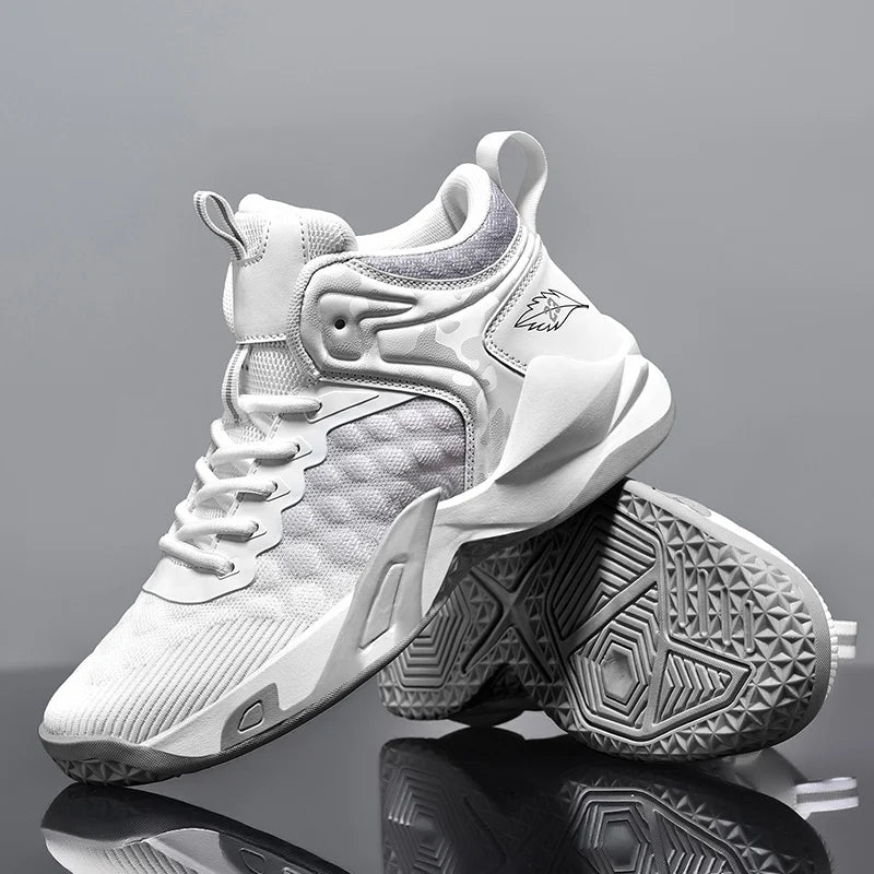 Basketball Shoes, Men's Outdoor Sports Shoes, Men's Shock-Absorbing High-Top Student Practical Basketball Shoes, Mesh Breathable Casual Shoes - Sun Studio