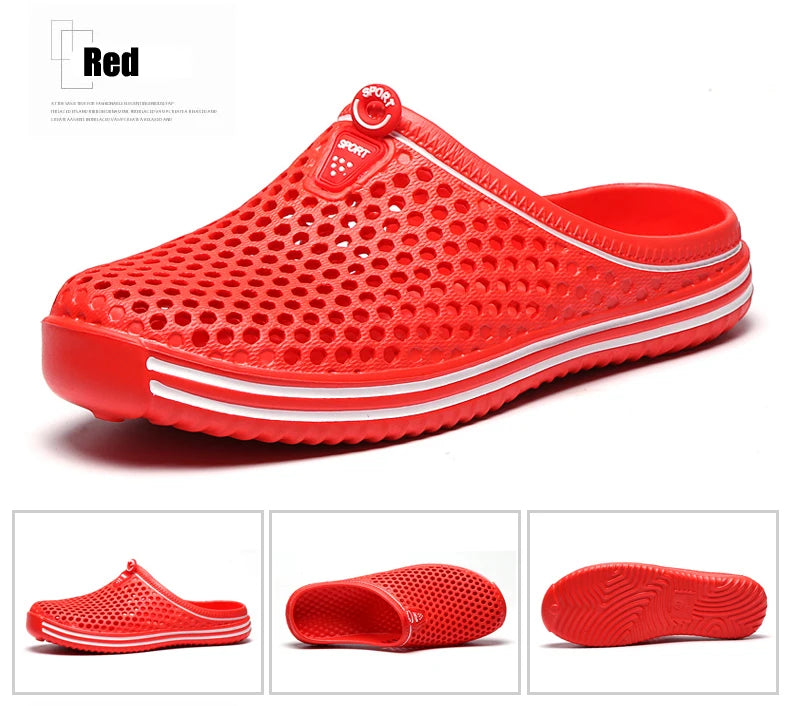 YRZL Summer Men Sandals Light EVA Men's Casual Shoes Hole Shoes Clogs Lovers Home Garden Outdoor Male Beach Flat Slippers - Sun Studio