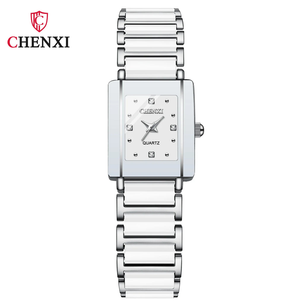 CHENXI 104A Top Brand Luxury Couple Watch Men's and Women's Imitation Ceramic Strap Exquisite Date Watches relojes para damas - Sun Studio