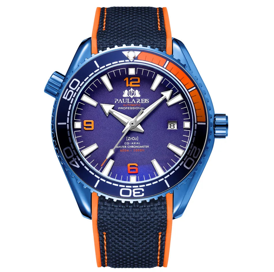 Montre Homme Automatique de Luxe Mouvement Mécanique de Haute Qualité Remontage Automatique Bracelet en Caoutchouc Étanche Lumineuse Calendrier Montres Homme