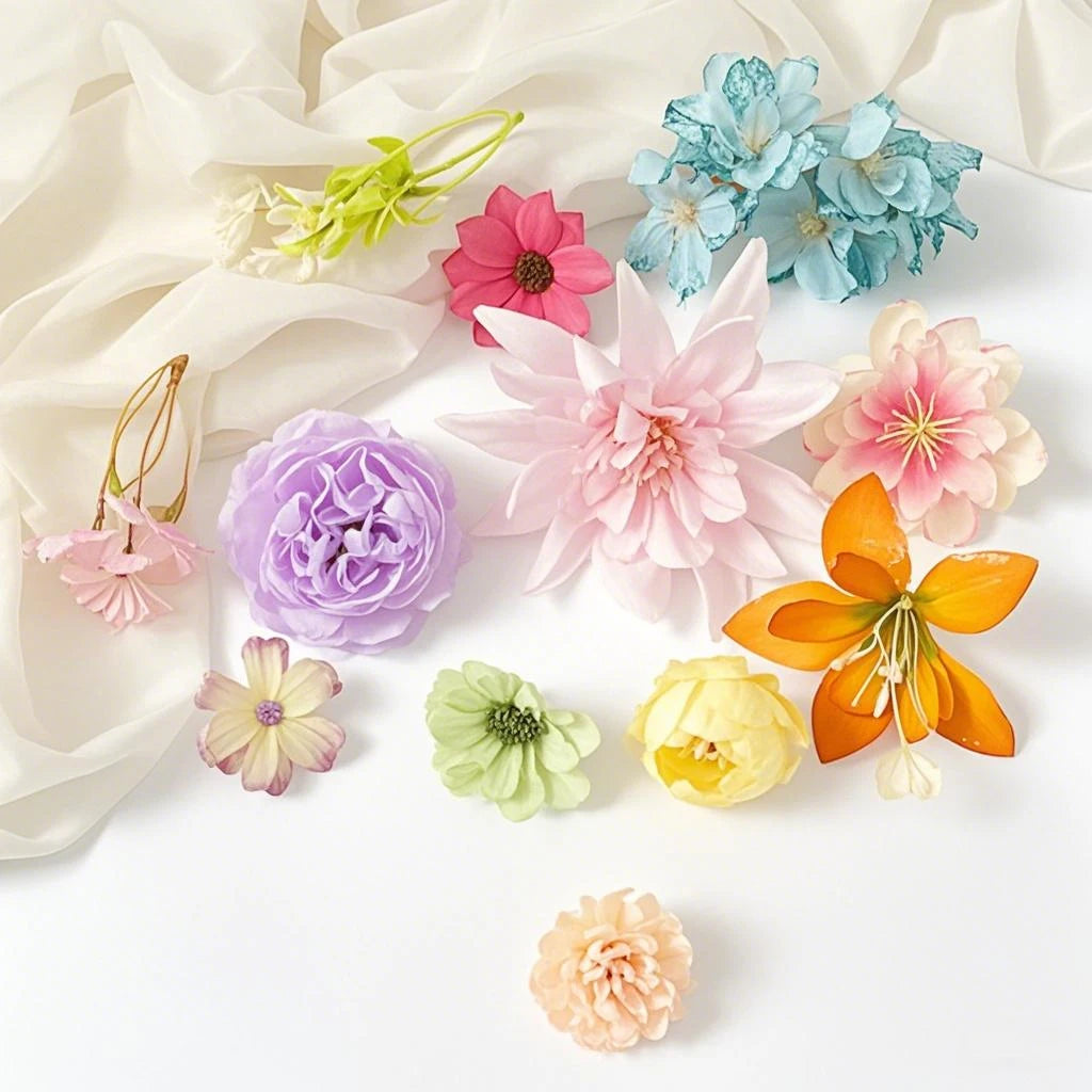 20/52Pcs Mini Random Mix Artificial Flowers Silk Fake Flowers for Home Decor DIY Craft Gifts Accessories Bride Wedding Decor - Sun Studio
