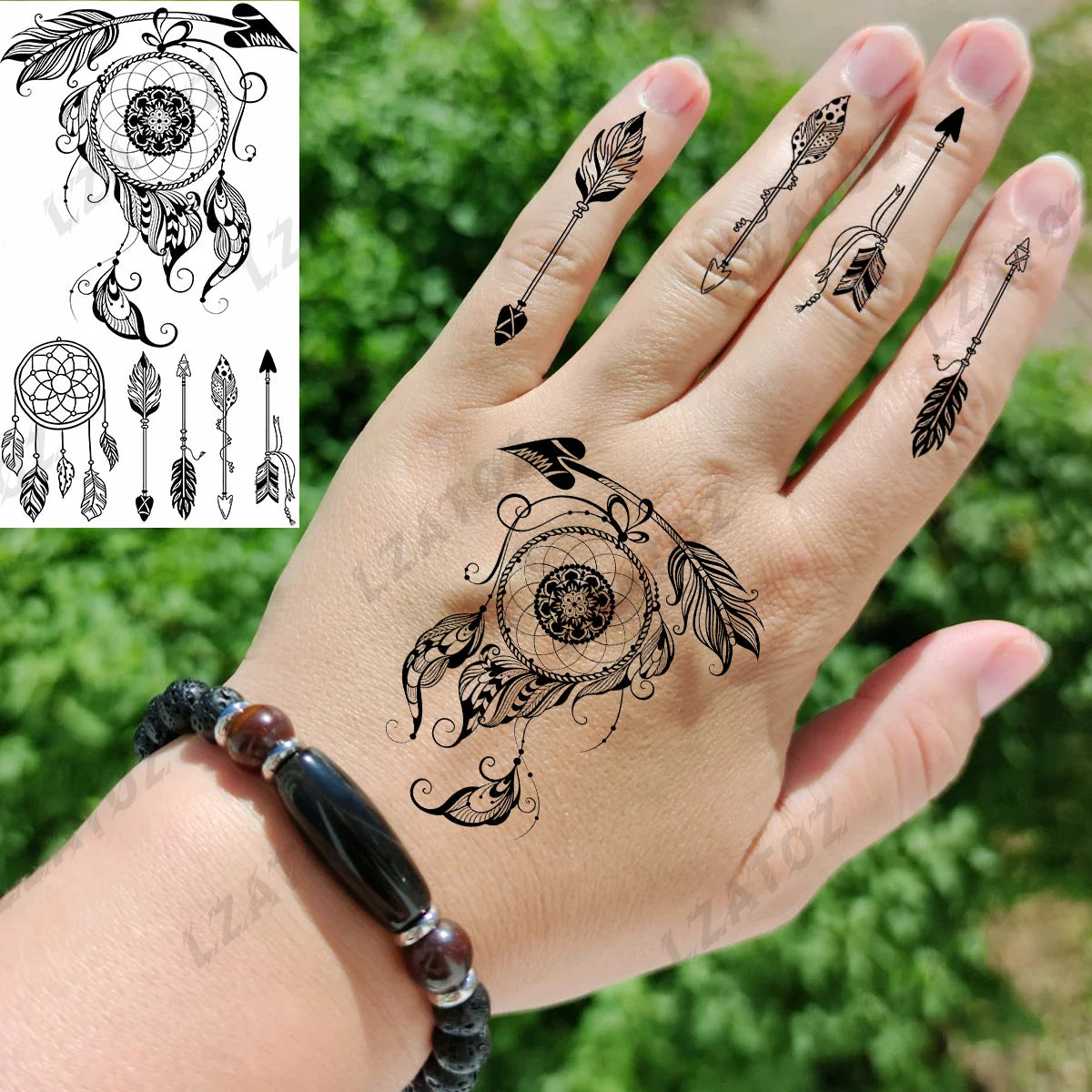Unique Triangle Ocean Wave Temporary Tattoos For Men Women Realistic Tiger Lion Fake Tattoo Stickers Saying Transfer Art Tatoos - Sun Studio