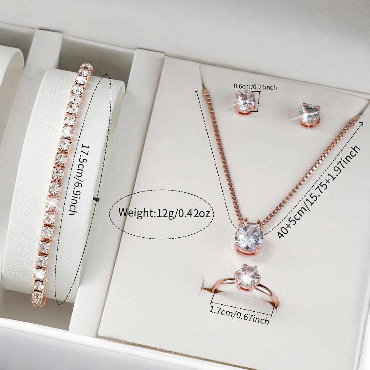 6 pieces/set of fashionable crystal watches for women with small square dials, quartz watches for women, jewelry set for women - Sun Studio