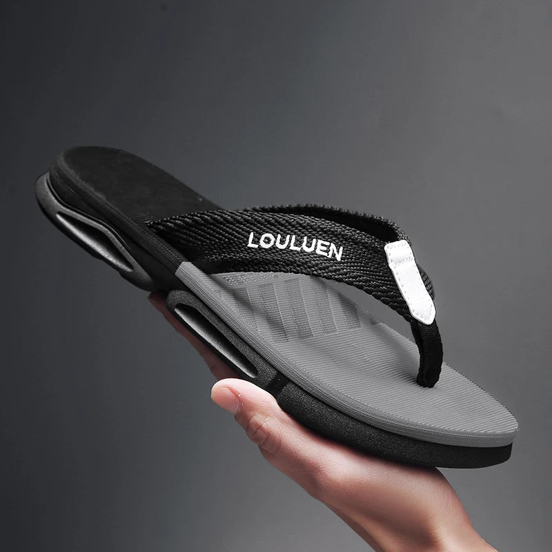 [Color blocked flip flops] Comfortable color blocked flip flops - Men's non slip casual rubber bottom EVA flip flops, suitable f - Sun Studio