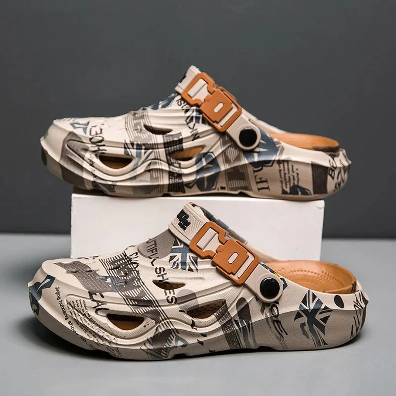 Men's Summer Outdoor Sporty Thick-Heeled Sandals Big Size 46 Head-To-Toe Dual-Purpose Beach Shoes Comfortable Wearing Experience