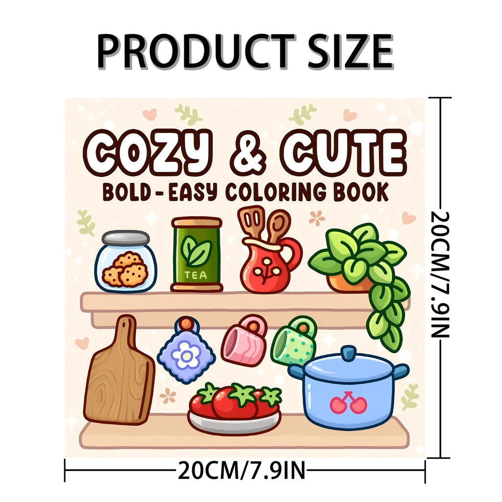 COZY & CUTE Bold-easy Patterns Coloring Book for Adults Cute Drawing Book Perfect Gift for Party and Birthday - Sun Studio