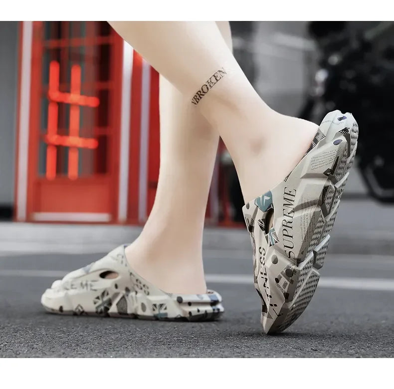Original New Style Slippers Men's Sandals Summer Fashion Thick Bottom Anti-slip Slip-on Flip Flops Camouflage Beach Slides Shoes - Sun Studio