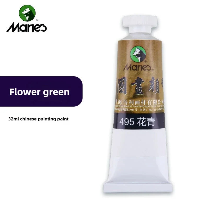 Maries Chinese Painting Single 32ml Large Meticulous Painting Large Capacity Ink Painting Garcinia Cambogia Golden Flower Green