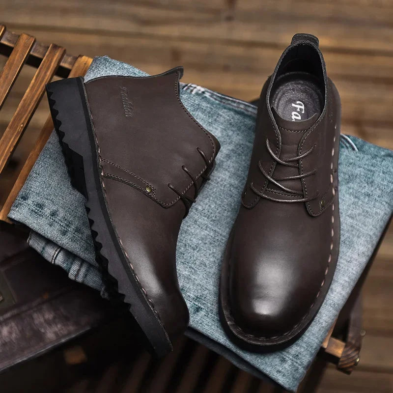 VIPOL Tooling Boots for Men Retro Leather Shoes Comfortable Platform Leisure Flats Classics Outdoor Leisure Men's Boot - Sun Studio