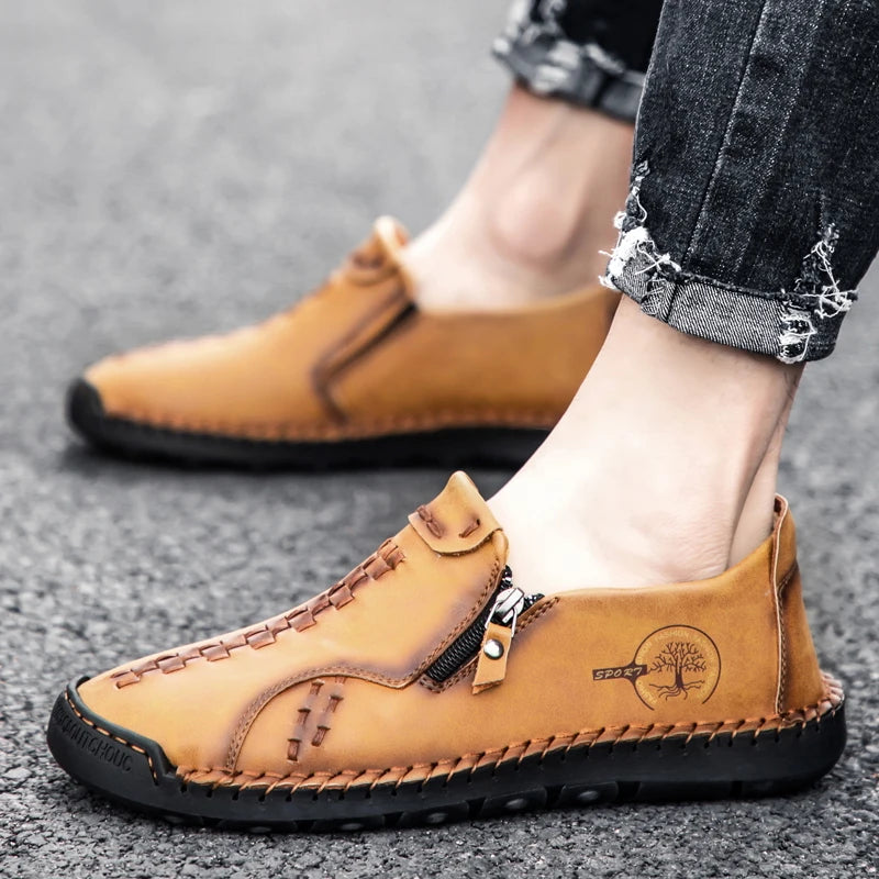100% cowhide New large-sized men's boots Fashionable casual thick-soled breathable men's shoes Outdoor sports Chelsea boots - Sun Studio