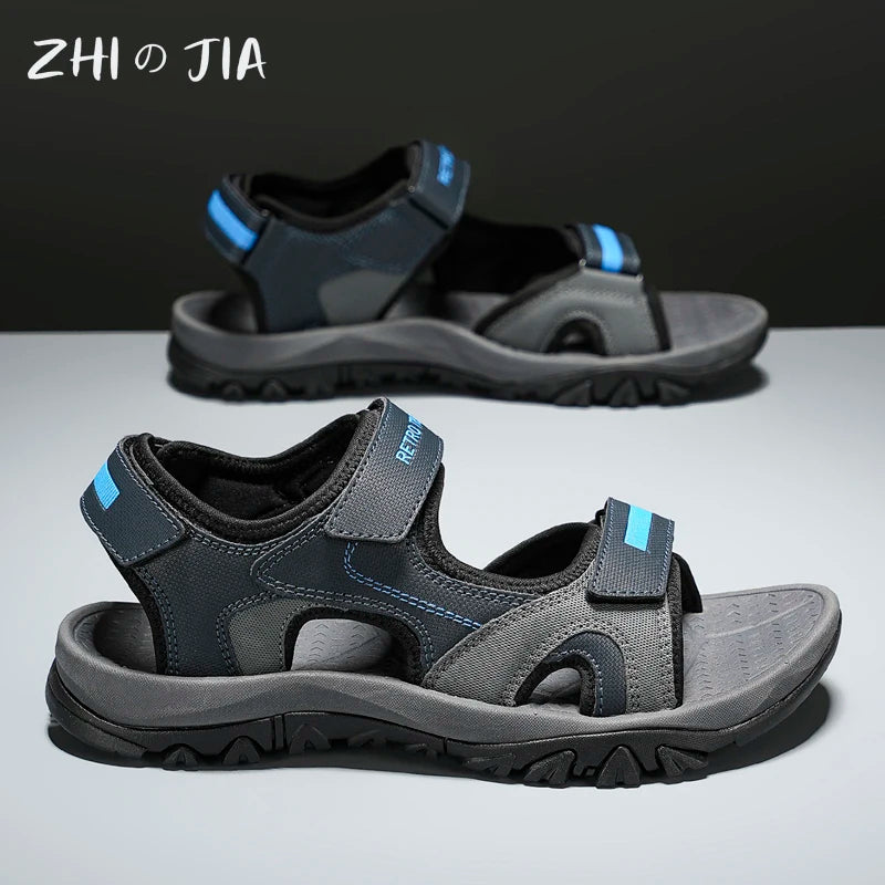 Summer New Sandals Men's Water Beach Breathable Quick Drying Shoes Comfortable Flat Bottom Non slip Sandals Driving Shoes - Sun Studio