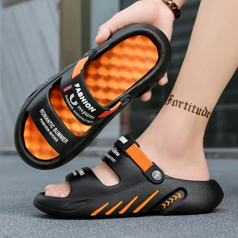 2025 Summer Men's Massage Slippers Outdoor Sandals Beach Comfortable Soft Slides Indoor Casual Shoes Men Sandals Big Size 47 48 - Sun Studio