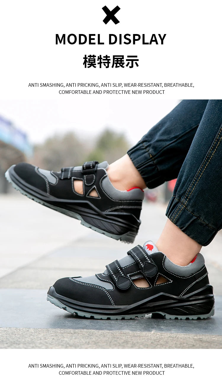Summer Safety Shoes Men Construction Site Work Shoes Wear Resistant Anti Slip Breathable Sandals For Men Indestructible Shoes - Sun Studio
