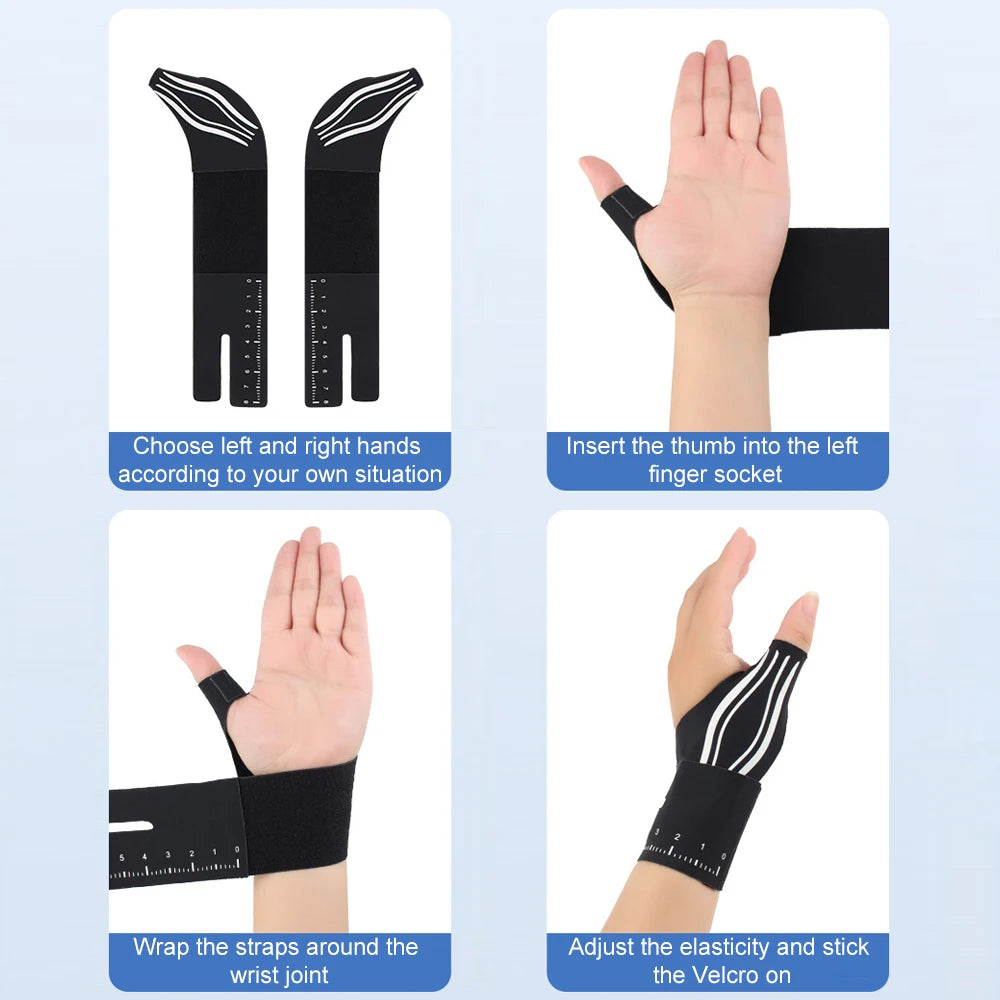 1PCS 2-in-1 Ultra-Thin Thumb & Wrist Brace - Adjustable Compression for Carpal Tunnel, Trigger Thumb, Tendonitis & Ulnar Support - Sun Studio