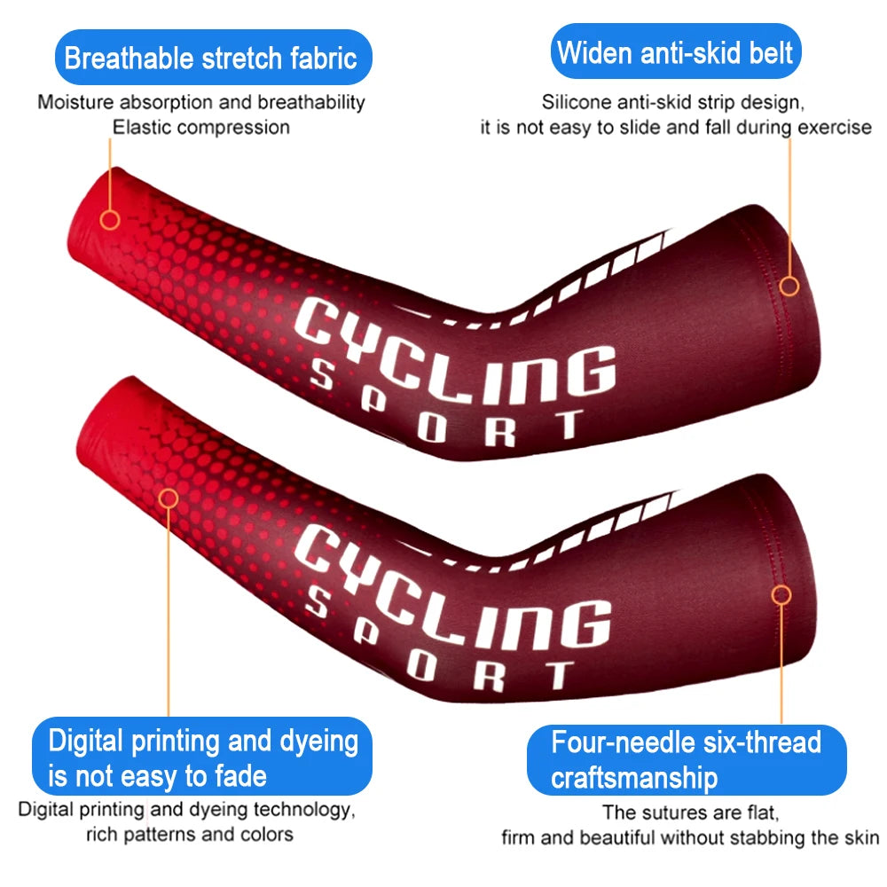 1Pair Sports Cooling Cycling Arm Sleeves Anti-UV Protection Elastic Arm Cover for Driving Running Basketball Football Golf - Sun Studio