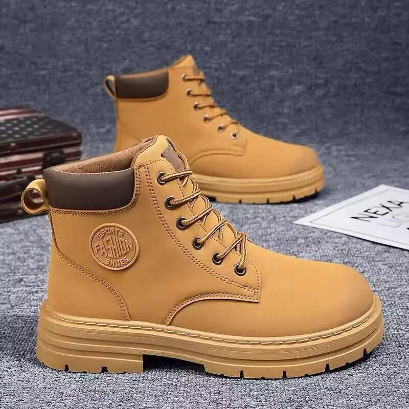 Men's Designer Motorcycle Boots Fashion Comfortable High Top Platform Work Boots Winter Hot Selling Mens Green Hiking Boots 2026 - Sun Studio