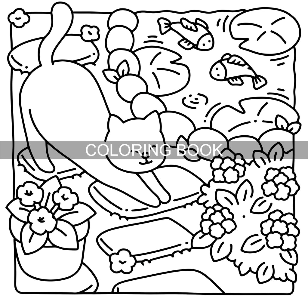 Adult Coloring Book Unique Cat-Themed Picture Book for Relaxation Upgraded Paper for Comfortable Coloring Perfect Gift Friend - Sun Studio