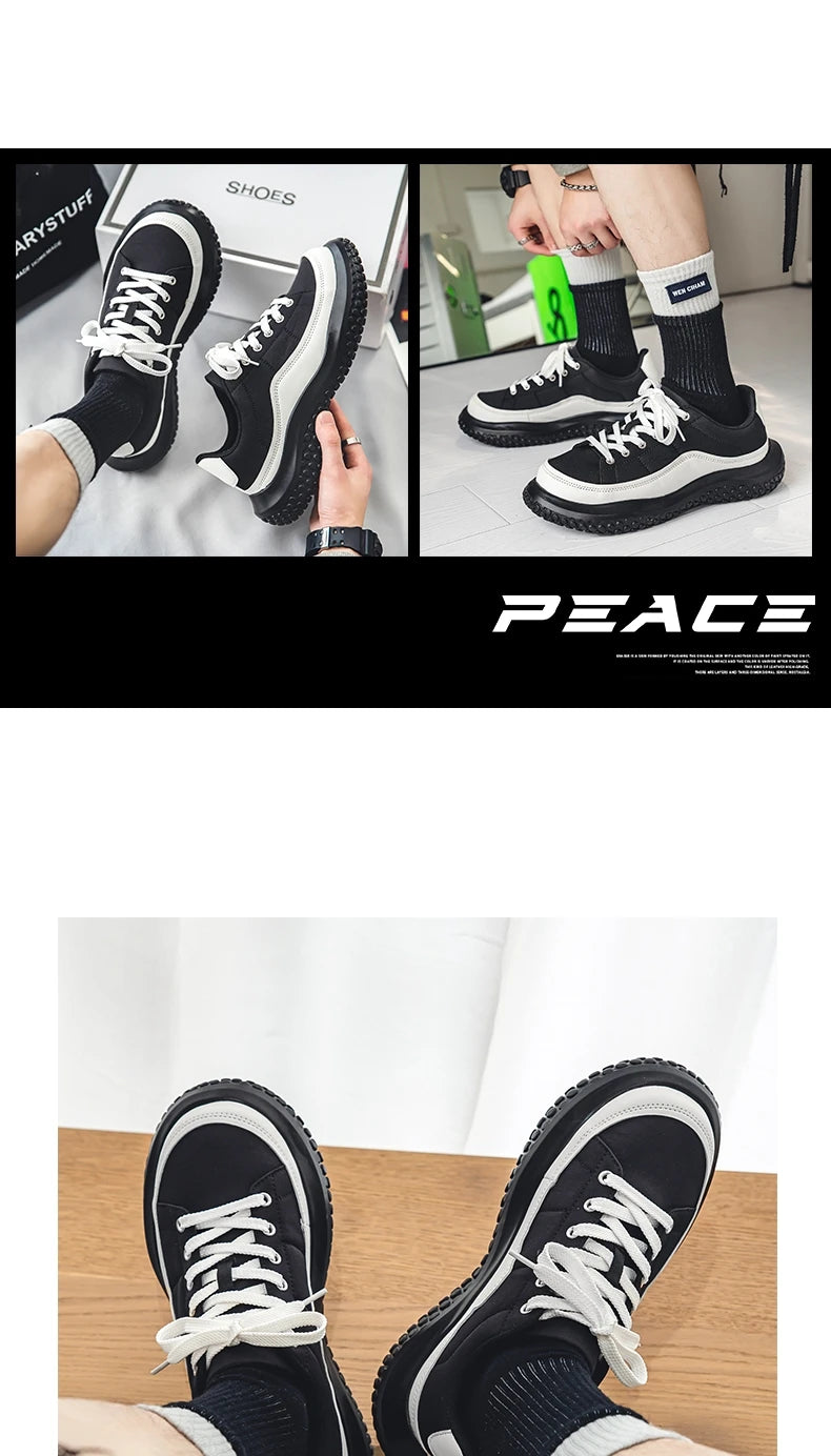 2025 Men Canvas Shoes Casual Shoes Street Fashion Youth Flat Skate Shoes Sneakers Loafers New Summer Breathable Comfortable Wild - Sun Studio