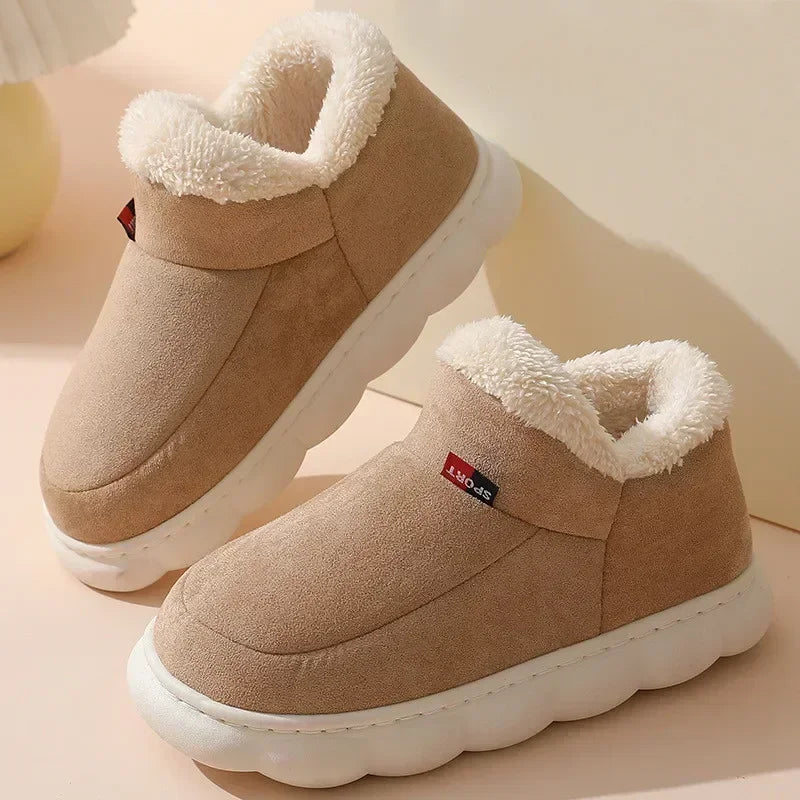 Warm Furry House Slippers Women Men Winter New Fashion Comfort Plush Slippers Home Indoor Outdoor Soft Thick Sole Cotton Shoes