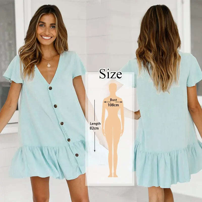 Women Summer Fashion Beach Tops Swimsuit Cover Up Summer Long Sleeve White Pocket Button Front Open Shirt Dress N648 - Sun Studio