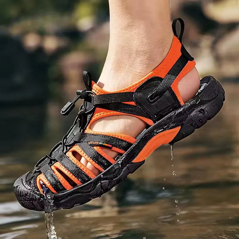 New Summer Genuine Leather Men Sandals Fashion Design Men's Casual Sneakers Comfortable Beach Men's Sandals Outdoor Wading Shoes - Sun Studio