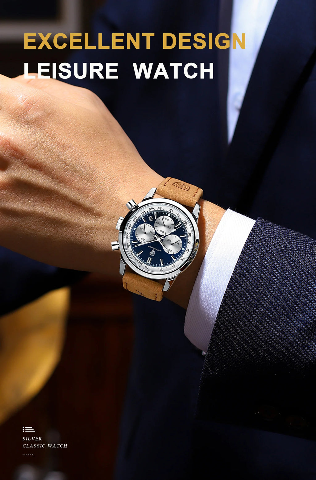 POEDAGAR Top Brand Men's Quartz Watch Waterproof Luminous Chronograph Military Man Watch Luxury Fashion Leather Watches For Men - Sun Studio