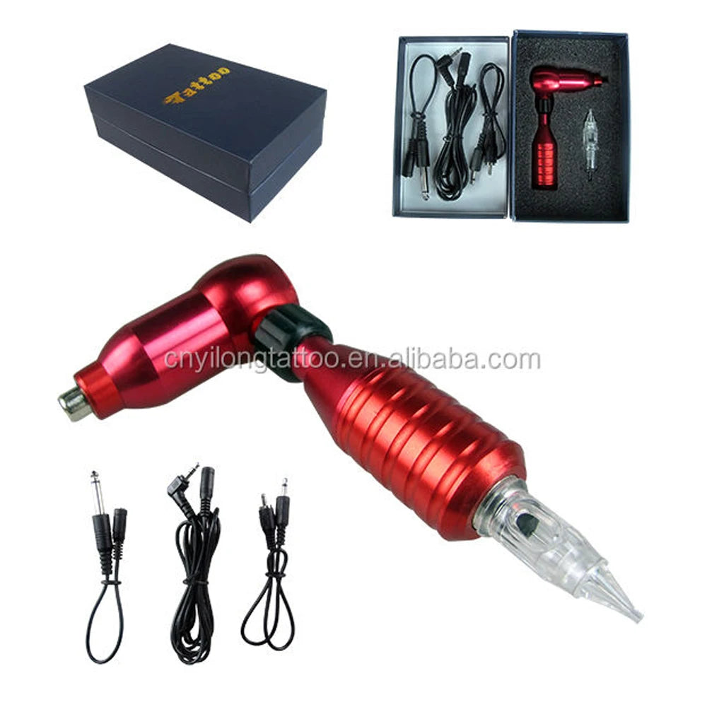 YILONG Professional L-shaped Tattoo Gun Adjustable Rotary Pen Motor Hybrid Tattoo Machine With RCA Tattoo Tools - Sun Studio
