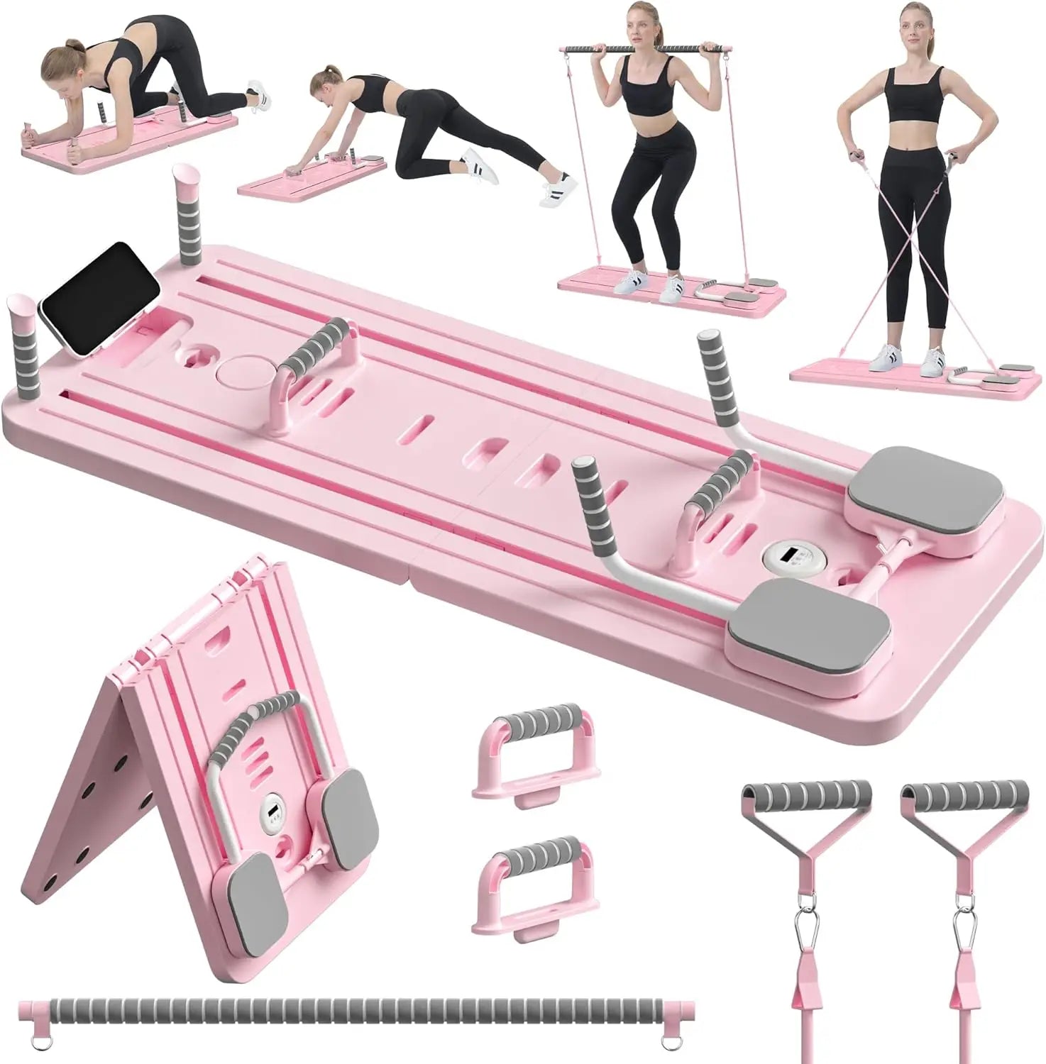 MultiFunctional Pilates Board Abs Abdominal Exercise Board Fitness Resistance Bands Rebound Leg Arm Back Train For Home Office - Sun Studio