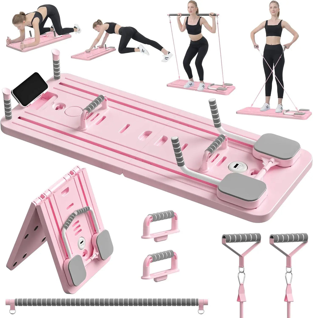 MultiFunctional Pilates Board Abs Abdominal Exercise Board Fitness Resistance Bands Rebound Leg Arm Back Train For Home Office - Sun Studio