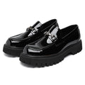STRONGSHEN Men Leather Shoes Thick-soled British Style Formal Business Shoes Fashion Luxury Slip-On Round Toe Office Casual Shoe - Sun Studio