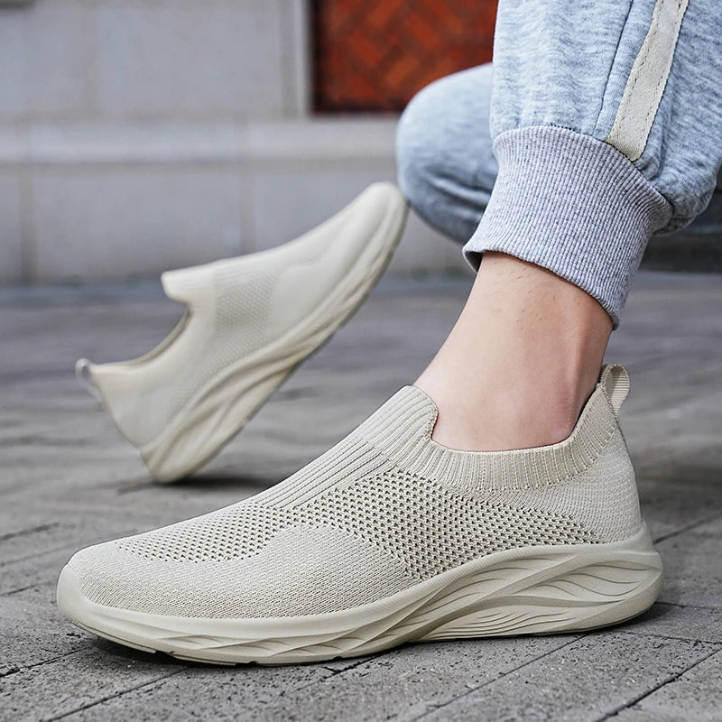 Men Casual Shoes Breathable Sneakers Men Lightweight Walking Running Shoes for Couple Slip on Loafers Zapatillas Hombre Size 48
