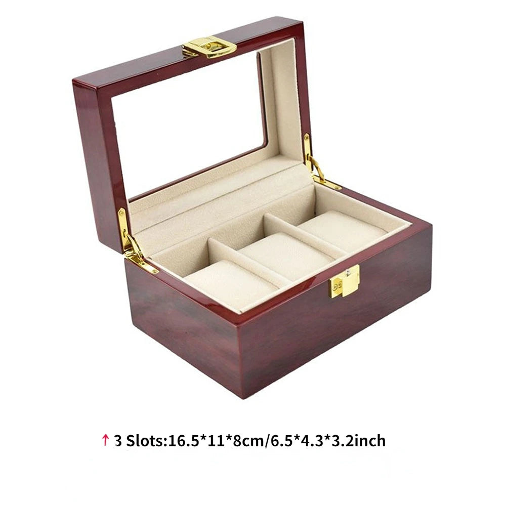Luxury Wooden Watch Box 1/2/3/5/6/10/12 Grids Watch Organizers 6 Slots Wood Holder Boxes for Men Women  Watches Jewelry Display - Sun Studio