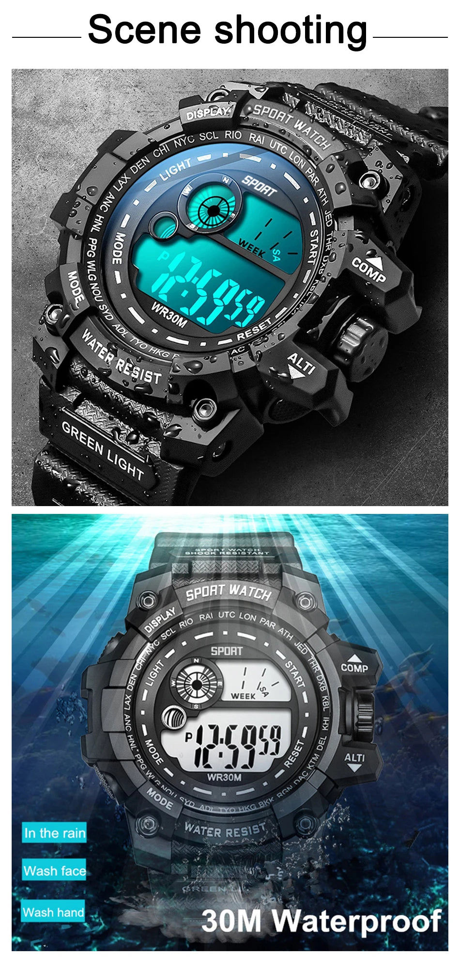 New Men LED Digital Watches Luminous Fashion Sport Waterproof Watches For Man Date Army Military Clock Relogio Masculino - Sun Studio