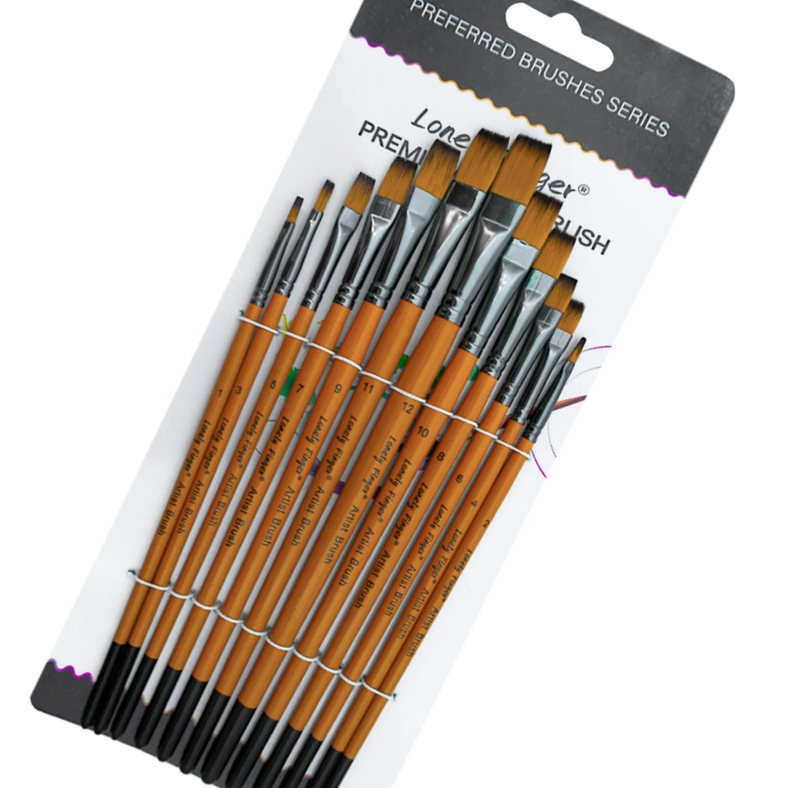 12/48pcs Professional Artist Paint Brush Set Include Round Filbert Flat Angle Fine Detail Brushes Premium Nylon Brush for Paint - Sun Studio