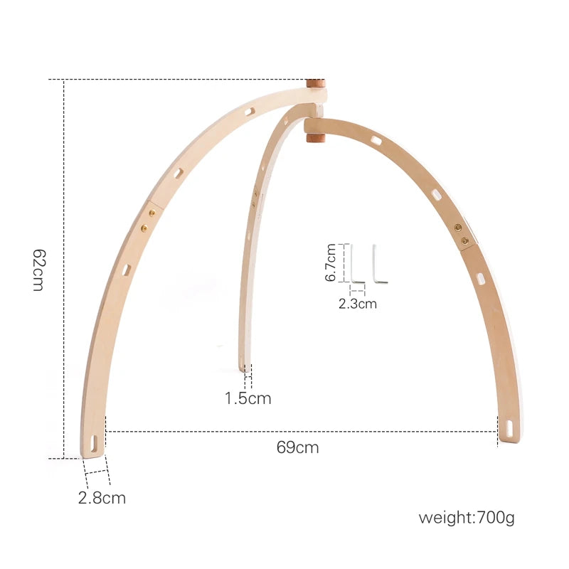 Foldable Baby Play Gym,0 Months Wooden Infant Activity Gym Hanging Toys Tool-Free Assembly Gym,Great for Newborn Development - Sun Studio