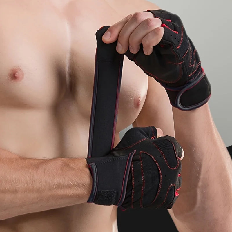 Gym Gloves for Men Women Fitness Weight Lifting Wristband Gloves Body Building Training Sports Exercise Cycling Glove Shockproof - Sun Studio