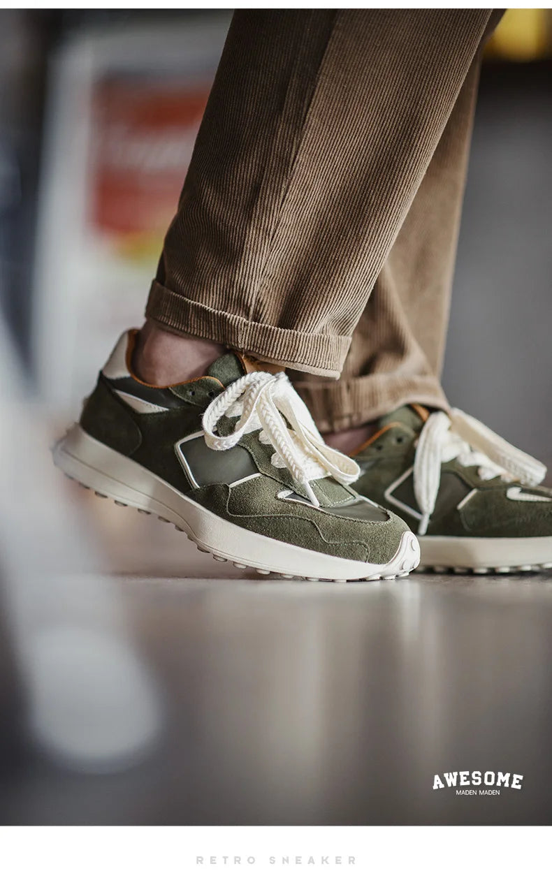 Maden Men's Casual Sports Jogging Sneakers Versatile Comfortable Breathable Shoes Rubber Sole Color-Blocked Shoes for Spring - Sun Studio