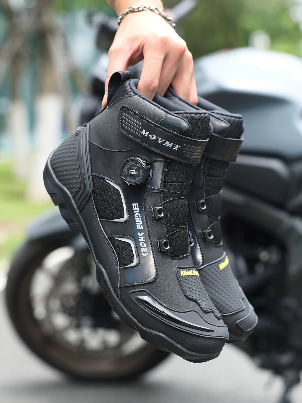 Motorcycle Riding Shoes Men's Breathable Leather Boots Casual Comfortable Slip-On Ankle Boots for Urban Cycling - Sun Studio