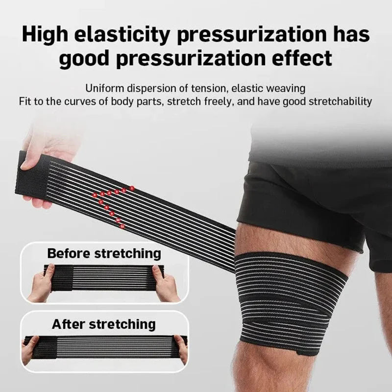 1Pc High Elasticity Knee Brace Support Wrap Portable Sport Elastic Bandage Adjustable Nylon Bracer Wristband - Sun Studio