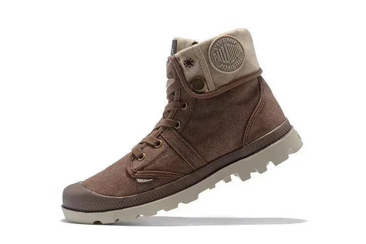 PALLADIUM Pallabrouse Dark Brown Sneakers Men/Women High-top Army Leisure Ankle boots Canvas Casual Shoes Anti-Slip Shoes 36-45 - Sun Studio
